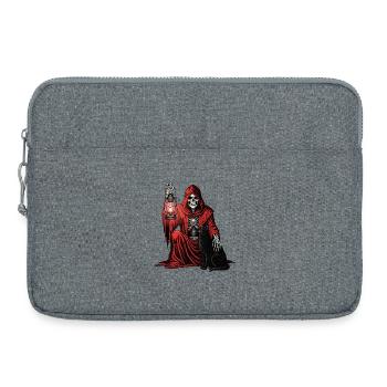 Capuche Rouge Faucheuse Lanterne Chat Lanterne - Sacoche pour ordinateur portable 15 pouces - gris chiné - Devant