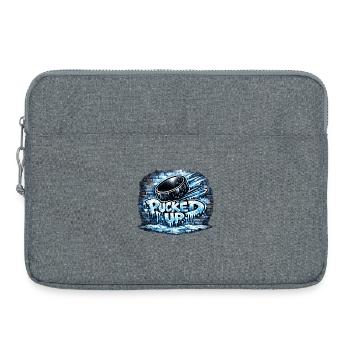 Hockey graffiti avec des rondelles - Sacoche pour ordinateur portable 15 pouces - gris chiné - Devant