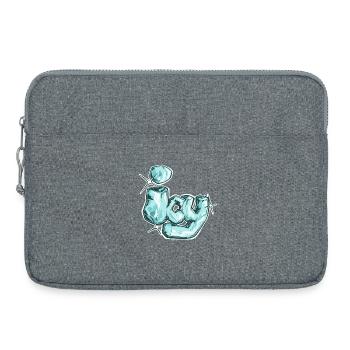 Icy, a drawn word - Laptop bag 15" - heather grey - Front
