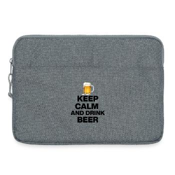 KEEP CALM AND DRINK BEER! BEER LOVERS CELEBRATE s - Laptop bag 15" - heather grey - Front