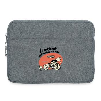 La motarde qui monte au nez - Sacoche pour ordinateur portable 15 pouces - gris chiné - Devant