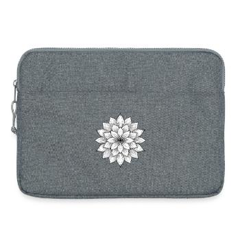 Mandala fleur à pétales fins, calme et harmonie - Sacoche pour ordinateur portable 15 pouces - gris chiné - Devant
