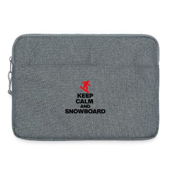 RESTE CALME ET FAIS DU SNOWBOARD ! PLAISIR SUR LES PISTES ET PLAISIR EN CABANE - Sacoche pour ordinateur portable 15 pouces - gris chiné - Devant