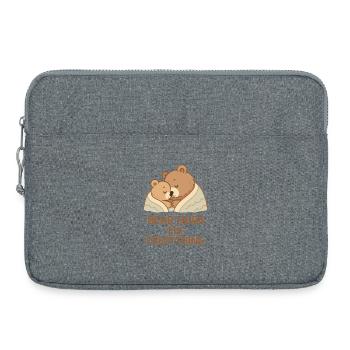 Two Bears Hug – Bear Hugs Fix Everything - Laptop bag 15" - heather grey - Front