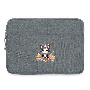 Chibi-Hundewelpe Diamantenschatz - Laptoptasche 15" - Grau meliert - Vorne