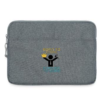 Gamer, Zocker Spruch - Konsole - Born to game  - Laptoptasche 15" - Grau meliert - Vorne