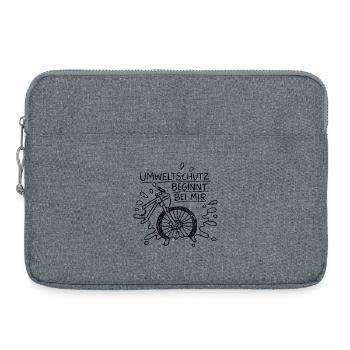 Environmental protection starts with me Bicycle - Laptop bag 15" - heather grey - Front