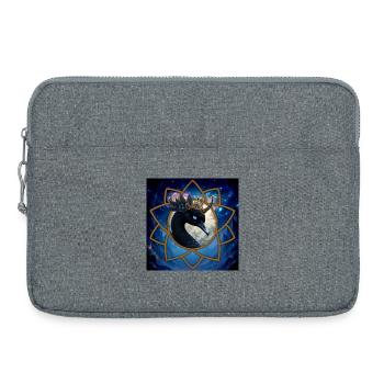 Himmlischer Quetzal mit Krone - Laptoptasche 15" - Grau meliert - Vorne
