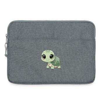 Tortue Doulouche Vert Menthe - Sacoche pour ordinateur portable 15 pouces - gris chiné - Devant