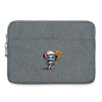 Petit robot avec une rose - Sacoche pour ordinateur portable 15 pouces - gris chiné - Devant
