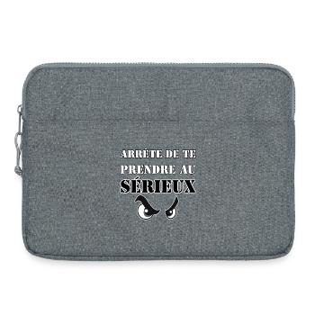 STOP TAKING YOURSELF SERIOUSLY. - Laptop bag 15" - heather grey - Front