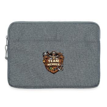 Blason des membres de l’équipe pirate - Sacoche pour ordinateur portable 15 pouces - gris chiné - Devant