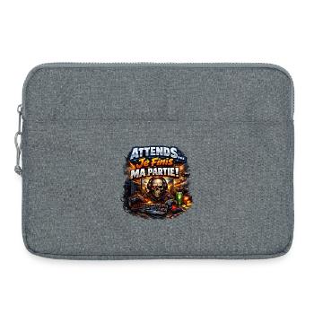Attends… Je finis ma partie - Sacoche pour ordinateur portable 15 pouces - gris chiné - Devant
