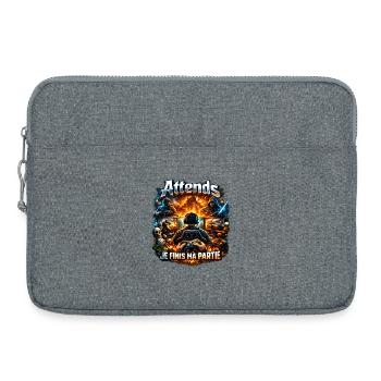 Attends je finis ma partie gamer - Sacoche pour ordinateur portable 15 pouces - gris chiné - Devant