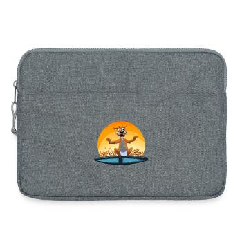 Fête kangourou au coucher du soleil - Sacoche pour ordinateur portable 15 pouces - gris chiné - Devant