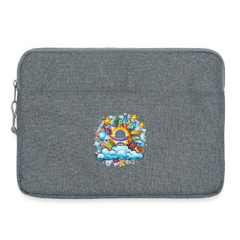 Kosmische Sonnenflug Doodle - Laptoptasche 15" - Grau meliert - Vorne