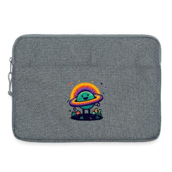 Planète colorée avec anneau - Sacoche pour ordinateur portable 15 pouces - gris chiné - Devant