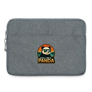 Chill wie ein Panda - Laptoptasche 15" - Grau meliert - Vorne
