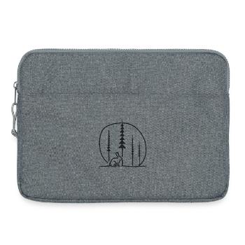 Rabbit in the forest circle silhouette gift idea - Laptop bag 15" - heather grey - Front