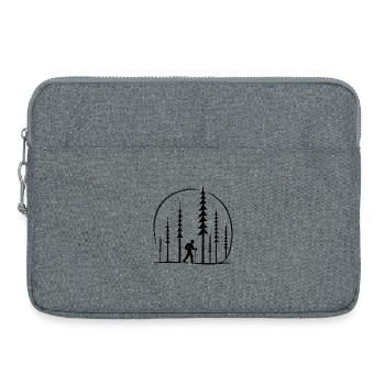 Forest Hiker Silhouette Circle Gift Switzerland - Laptop bag 15" - heather grey - Front