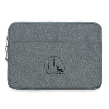 Idée cadeau de silhouette de cerf dans le cercle de la forêt - Sacoche pour ordinateur portable 15 pouces - gris chiné - Devant