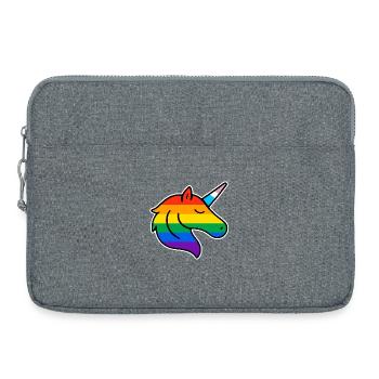 Logo de la licorne - Sacoche pour ordinateur portable 15 pouces - gris chiné - Devant