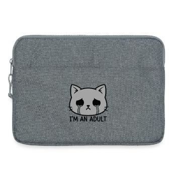 Adult Cat Tears Graphic - Laptop bag 15" - heather grey - Front