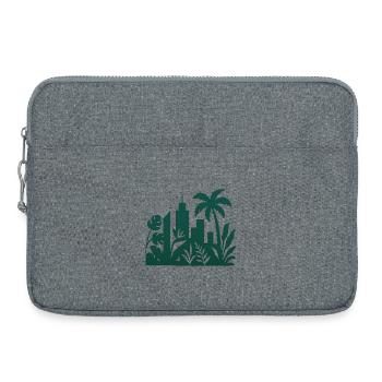 Silhouette de la silhouette de la ligne d’horizon de la ville de la jungle - Sacoche pour ordinateur portable 15 pouces - gris chiné - Devant