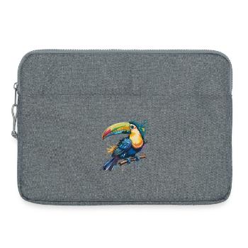 Explosion colorée de toucan - Sacoche pour ordinateur portable 15 pouces - gris chiné - Devant