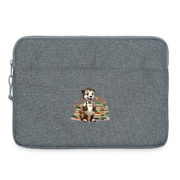 Otter learning hero with books - Laptop bag 15" - heather grey - Front