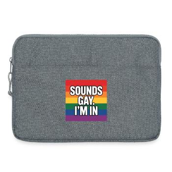 Ça a l’air gay, je suis dedans - T-shirt de la fierté - Sacoche pour ordinateur portable 15 pouces - gris chiné - Devant