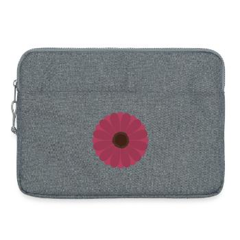 Motif de floraison de gerbère rose - Sacoche pour ordinateur portable 15 pouces - gris chiné - Devant