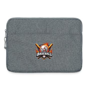 Mascotte de baseball enflammée - Sacoche pour ordinateur portable 15 pouces - gris chiné - Devant