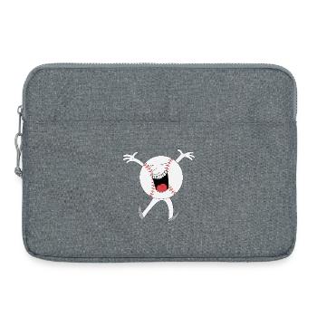 Mascotte de baseball rieur - Sacoche pour ordinateur portable 15 pouces - gris chiné - Devant