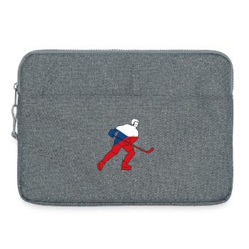 Hockey player with the Czech flag - Laptop bag 15" - heather grey - Front