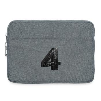 Schwarze 4 mit Marmormuster - Laptoptasche 15" - Grau meliert - Vorne