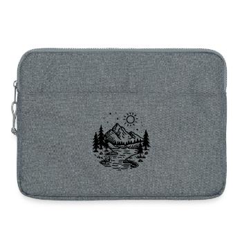 Berge Landschaft Wald - Laptoptasche 15" - Grau meliert - Vorne