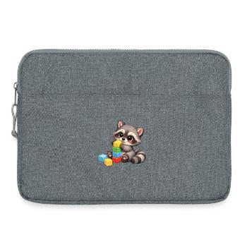 Baby Oskar with building blocks - Laptop bag 15" - heather grey - Front