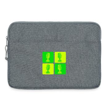 Mikrofon Pop Art Grün - Laptoptasche 15" - Grau meliert - Vorne