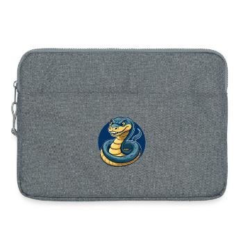 Anaconda Kawaii Maskottchen Cartoon Clipart Logo Abzeichen - Laptoptasche 15" - Grau meliert - Vorne