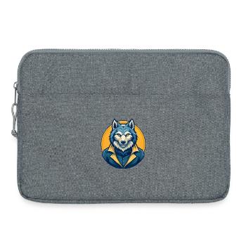 Arctic Wolf Kawaii Maskottchen Cartoon Clipart Logo - Laptoptasche 15" - Grau meliert - Vorne