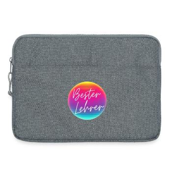 Beste Lehrer! Neon Kreis Personalisierbar - Laptoptasche 15" - Grau meliert - Vorne