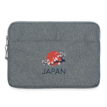 Japan Cherry Blossom Minimal - Laptop bag 15" - heather grey - Front
