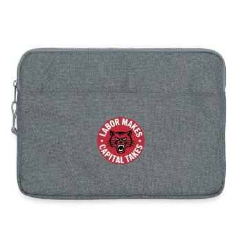 Labor makes, Capital takes - Socialism Logo Badge - Laptop bag 15" - heather grey - Front