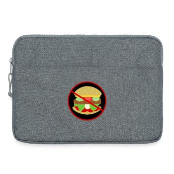 No_fast_food_please - Sacoche pour ordinateur portable 15 pouces - gris chiné - Devant