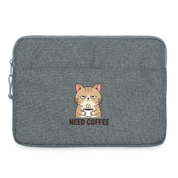 Coffee Angry Cat - Laptop bag 15" - heather grey - Front