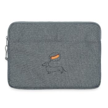 Le teckel pense à un hot-dog - Sacoche pour ordinateur portable 15 pouces - gris chiné - Devant