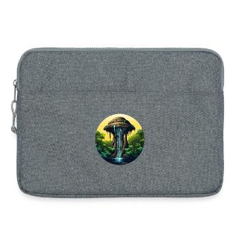 Cascade rocheuse tropicale dans la jungle - Sacoche pour ordinateur portable 15 pouces - gris chiné - Devant