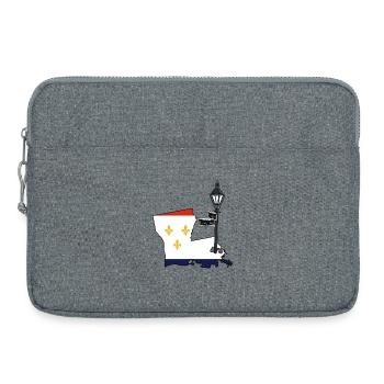 New Orleans Coole Karte USA Mardi Gras - Laptoptasche 15" - Grau meliert - Vorne