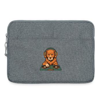 DJ Toller Retriever im Retro Vinyl-Stil - Laptoptasche 15" - Grau meliert - Vorne
